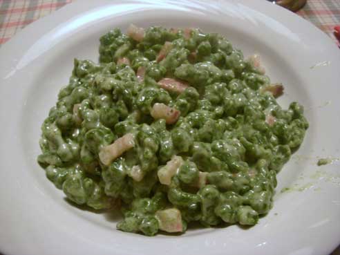 Spätzle verdi agli spinaci
