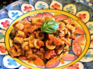 Caponata con melanzane di Rotonda e pesce spada