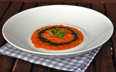 Riso Vialone Nano Riserva San Massimo ai peperoni rossi  con salsa alle erbe aromatiche
